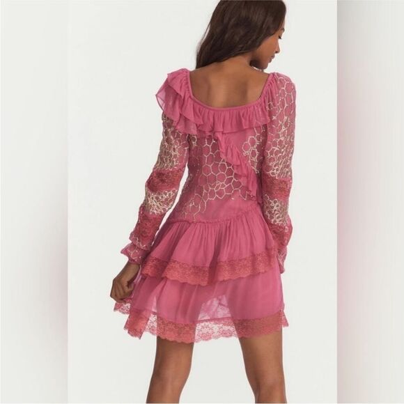 LoveShackFancy Womens Sequin Mini Dress Size 6 NWT $495 - Picture 4 of 7